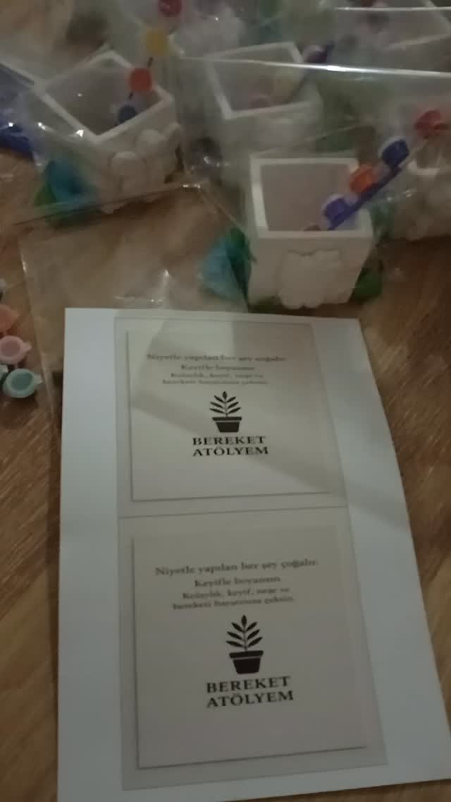 Bereket Atölyem Kartlı Saksı Boyama Kiti