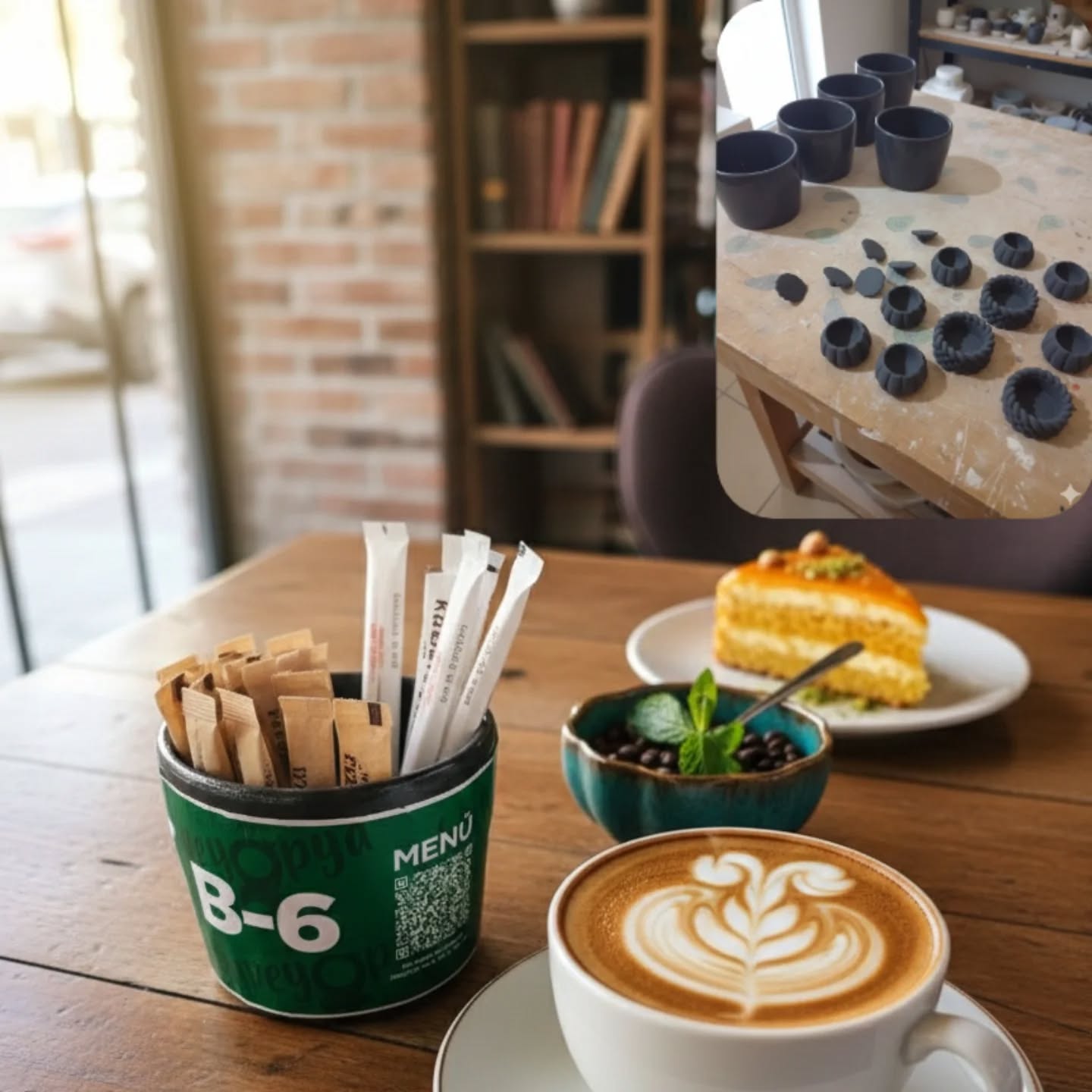 Kafe Masası İçin Taş Tozu Şekerlik