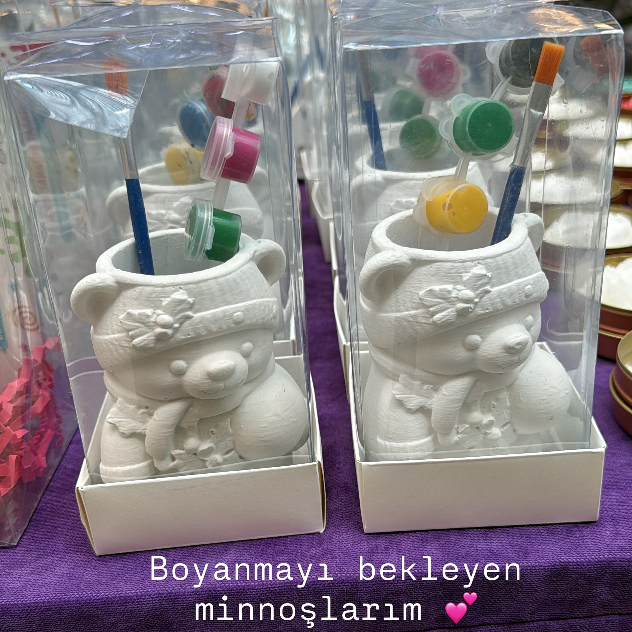 Atkılı Ayıcık Kalemlik Boyama Kiti